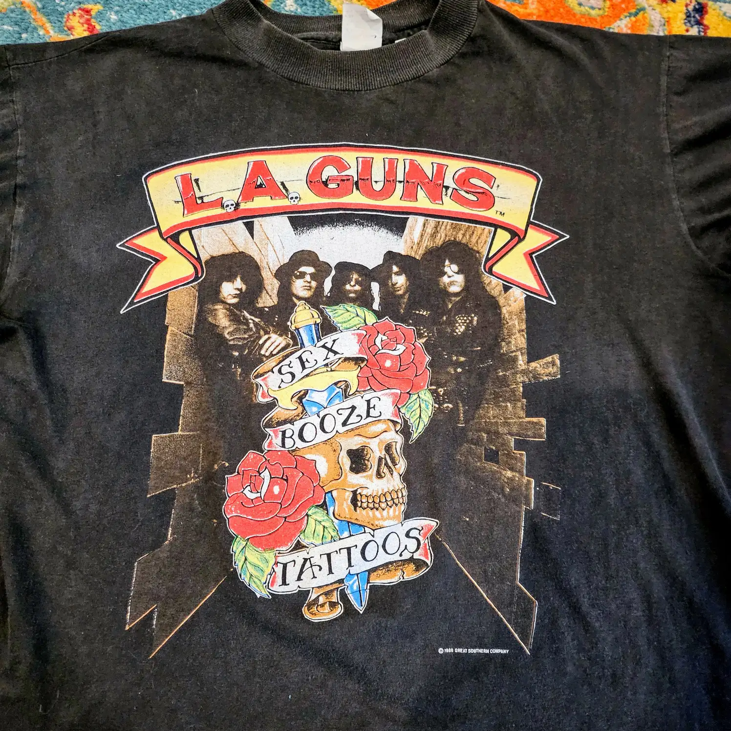 LA Guns 80s Vintage Band Tee Size Large