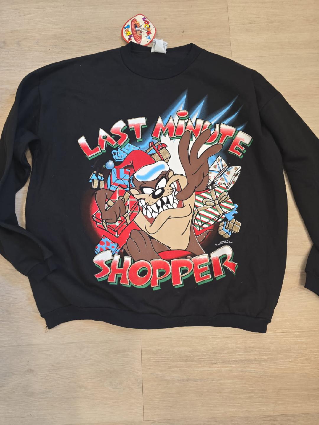Looney Tunes Taz 'Last Minute Shopper' Sweatshirt SZ XL