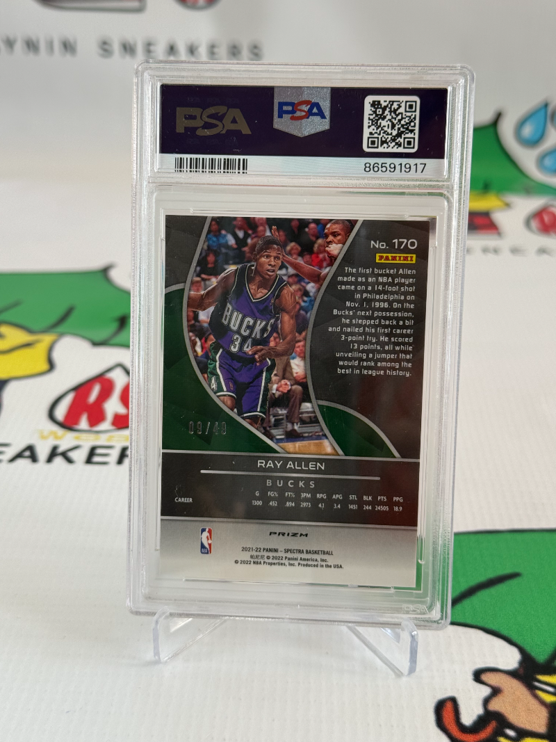 Ray Allen 2021-22 Panini Spectra Asia Blue & Orange /49 PSA 9