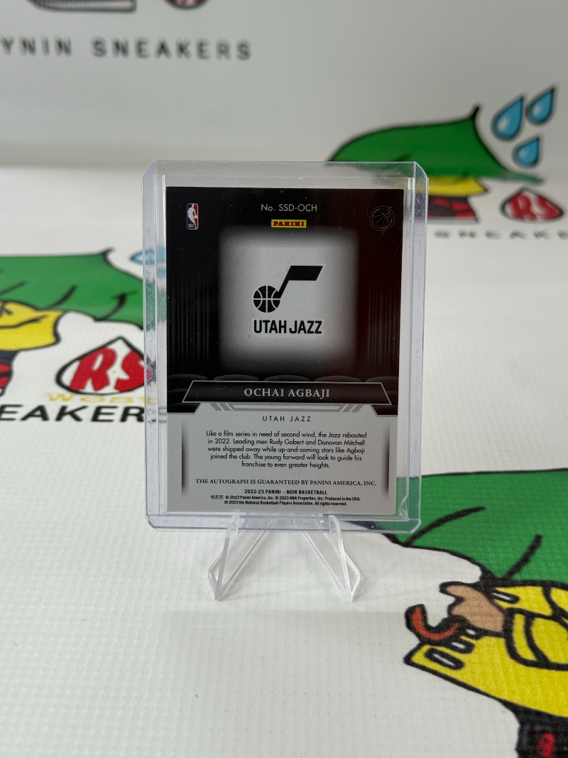 Ochai Agbaji RC 2022-23 Panini NOIR On Card Rookie Auto #'d 1/10