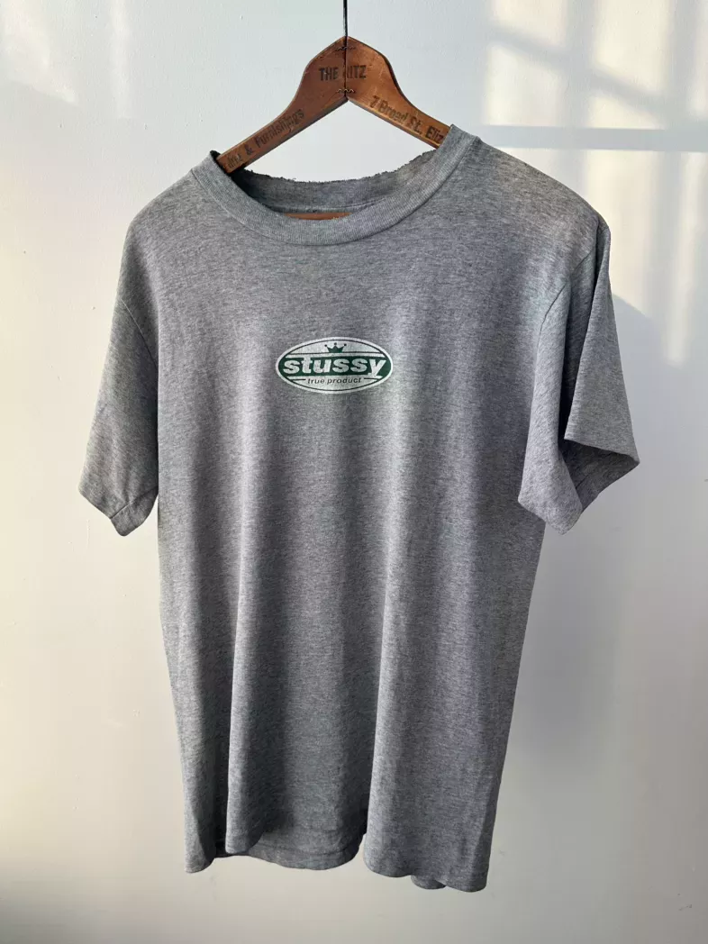 90s Stussy True Product Gray T-Shirt