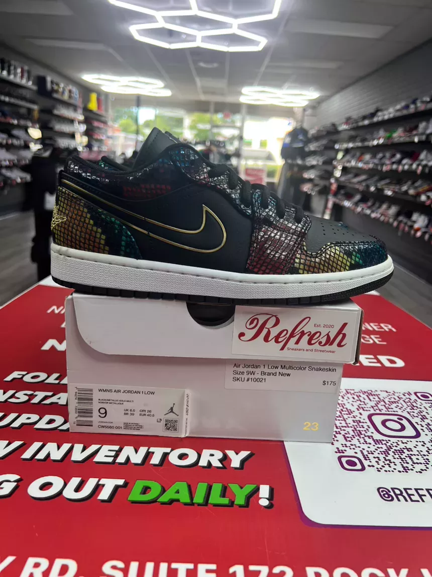 Air Jordan 1 Low Multicolor Snakeskin Size 9w/7.5m