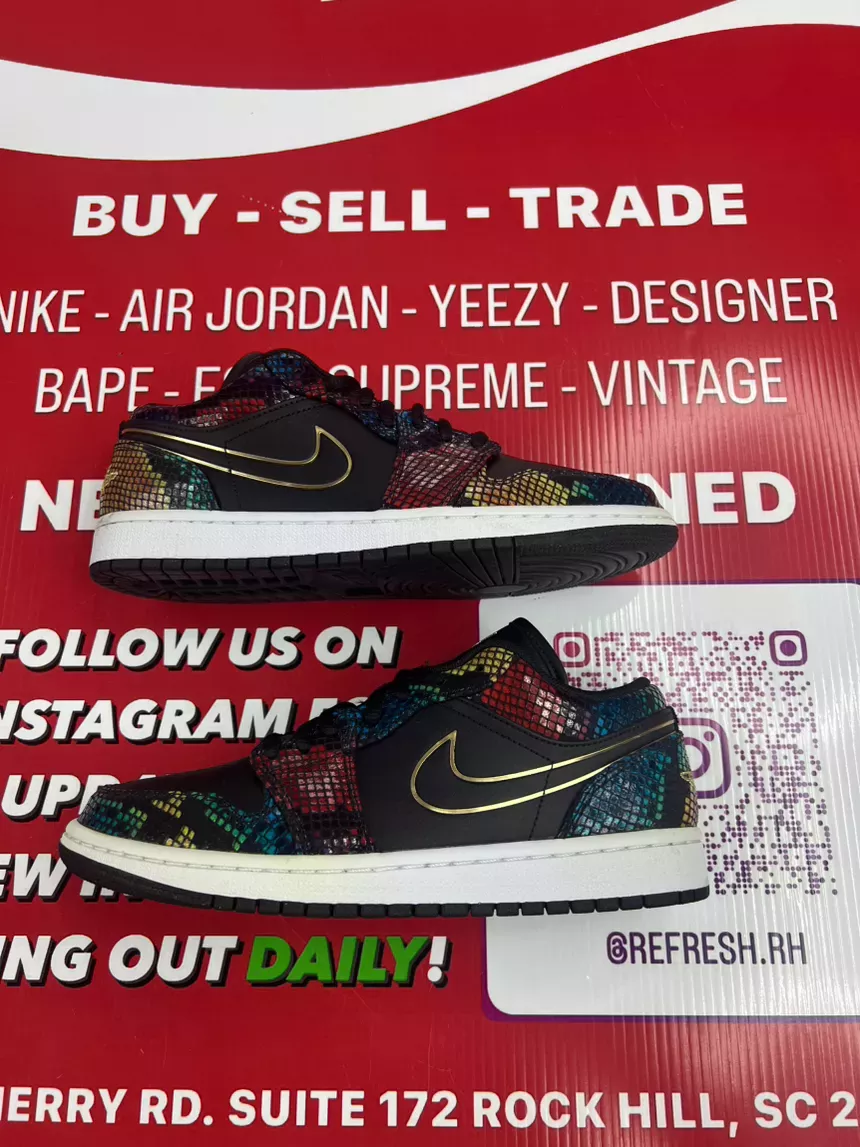 Air Jordan 1 Low Multicolor Snakeskin Size 9w/7.5m