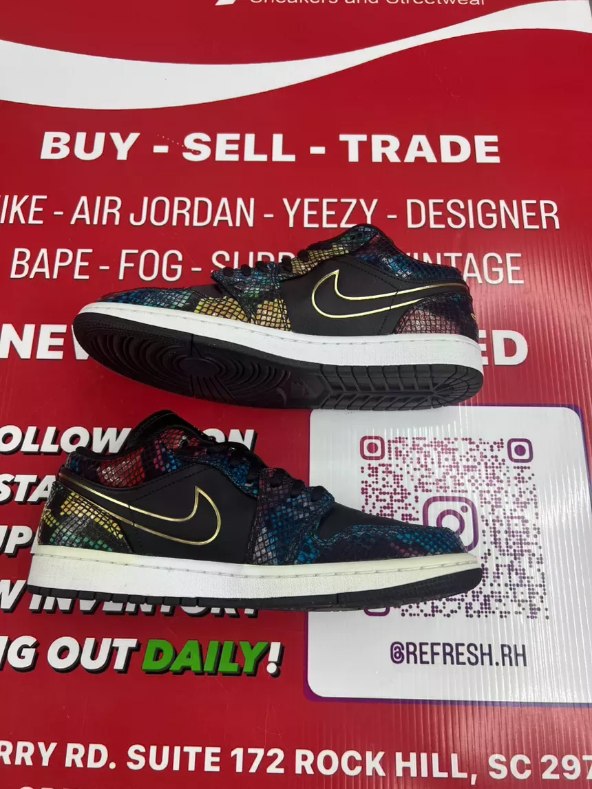 Air Jordan 1 Low Multicolor Snakeskin Size 9w/7.5m