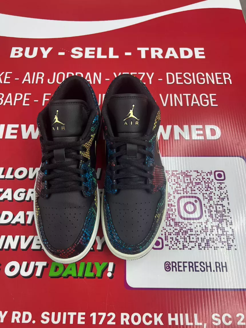 Air Jordan 1 Low Multicolor Snakeskin Size 9w/7.5m