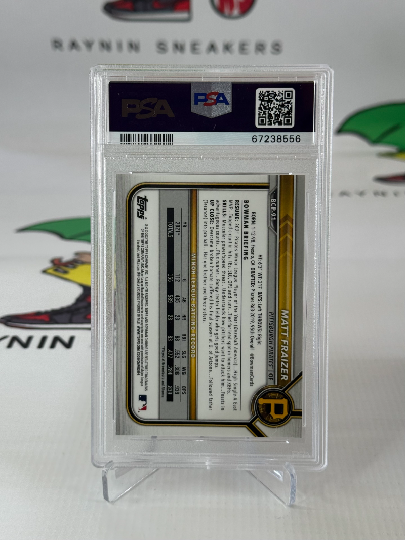 Matt Fraizer 1st Bowman 2022 Bowman Chrome Mojo Refractor PSA 10