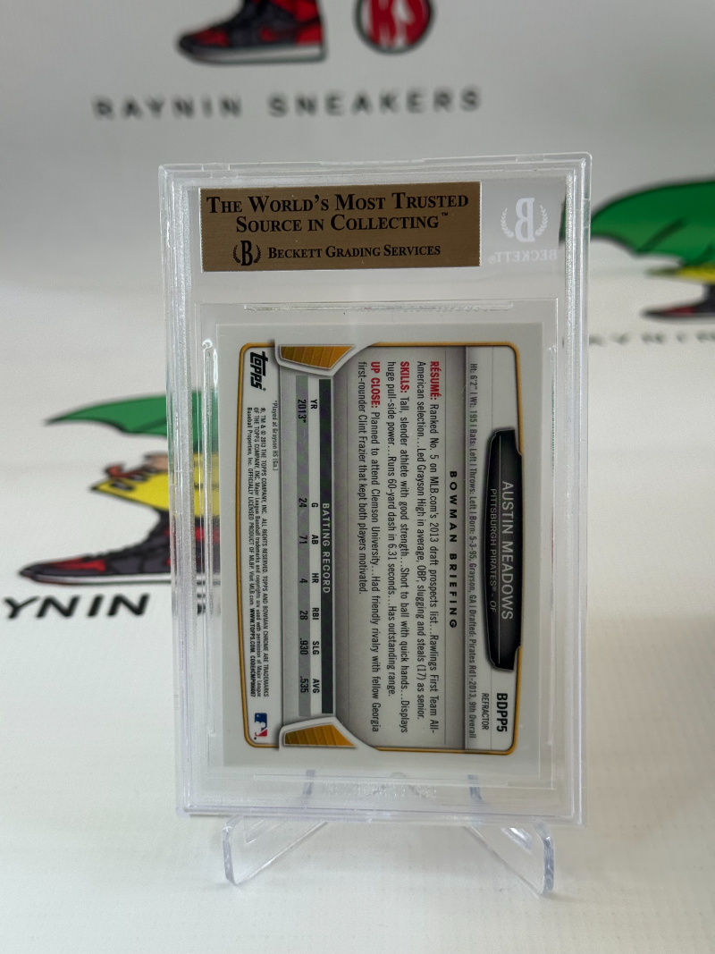 Austin Meadows 2013 Bowman Chrome Draft Black Wave Refractor 1st Bowman BGS 9.5