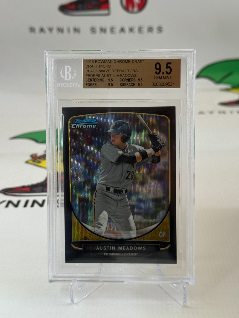 Austin Meadows 2013 Bowman Chrome Draft Black Wave Refractor 1st Bowman BGS 9.5