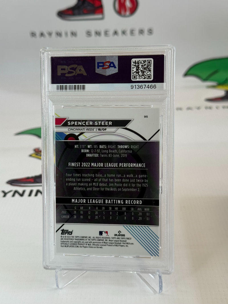 Spencer Steer RC 2023 Topps Finest Baseball /250 PSA 9