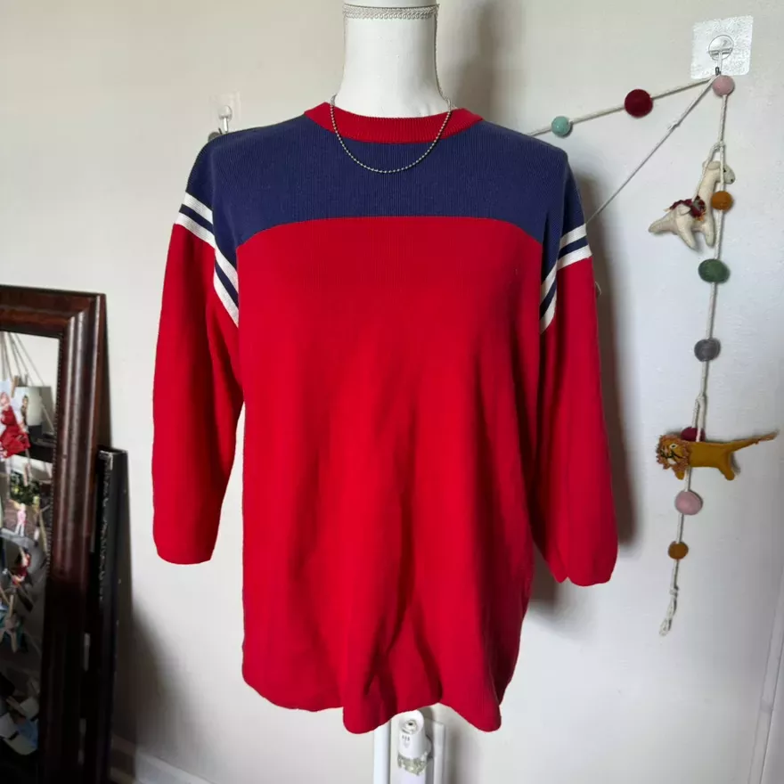 Retro Block Stripe Knit Sweater
