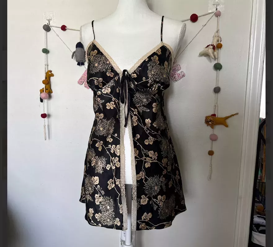 Floral Lace Trim Lingerie Set