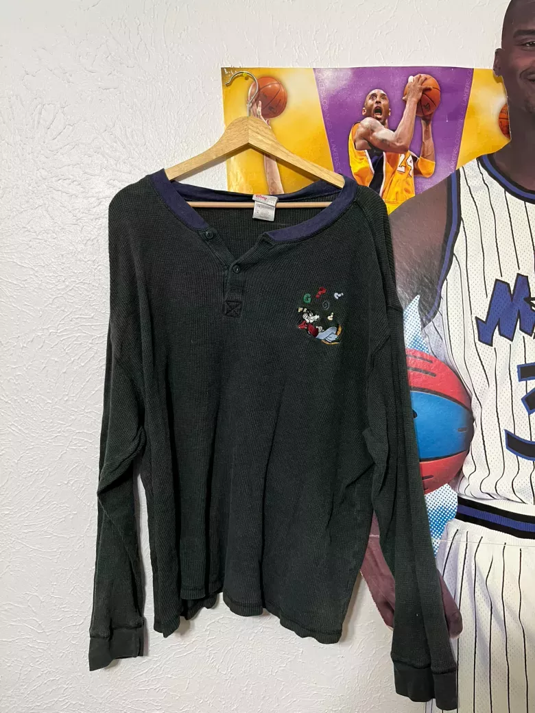 Vintage Disney Goofy Henley Long Sleeve