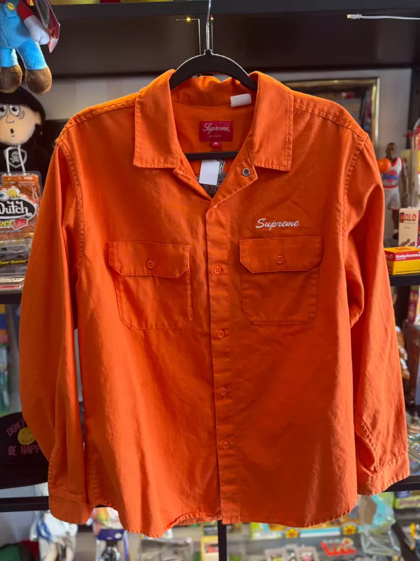 Supreme Orange Work Virgin Mary Shirt