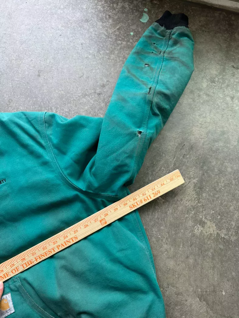 Vintage Carhartt Teal Hooded Workwear Jacket