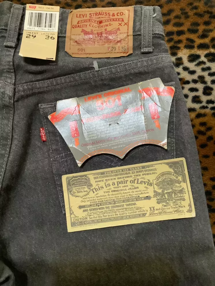 Vintage 80s Gray DeaD☠️Stock Levi's 501 Jeans
