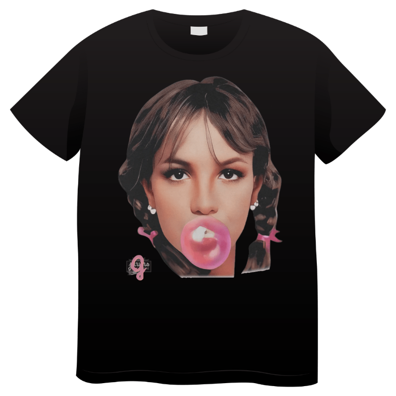 Brittney Blows Bubbles - Original Jawns - Black T-Shirt