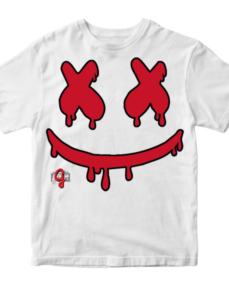 BRED Red Crazy Face Jawn - Original Jawns - White T-Shirt