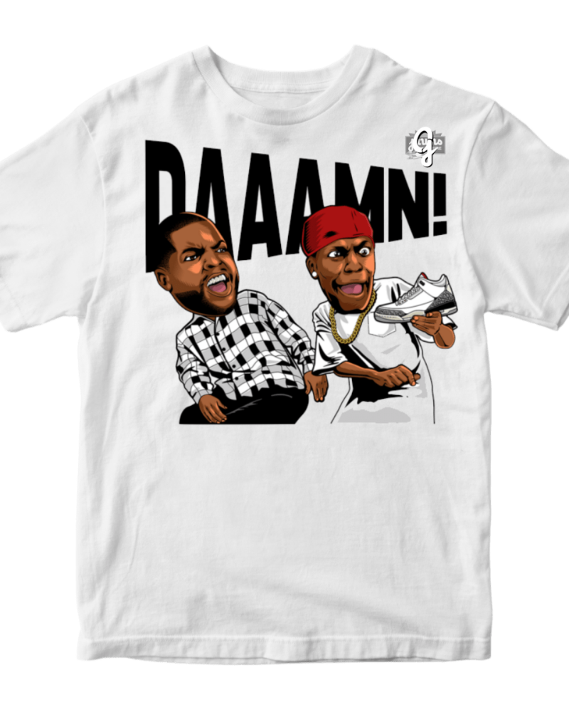 Jordan 3 White Cement DAMN - Original Jawns - White T-Shirt