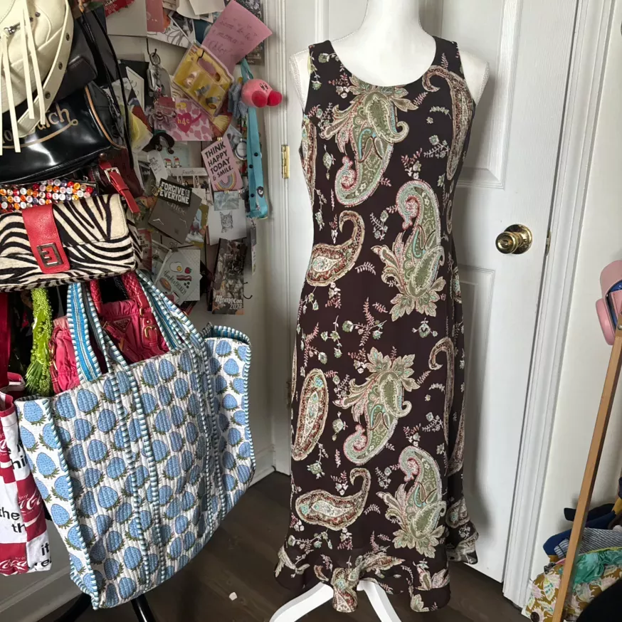 Vintage Paisley Maxi Dress