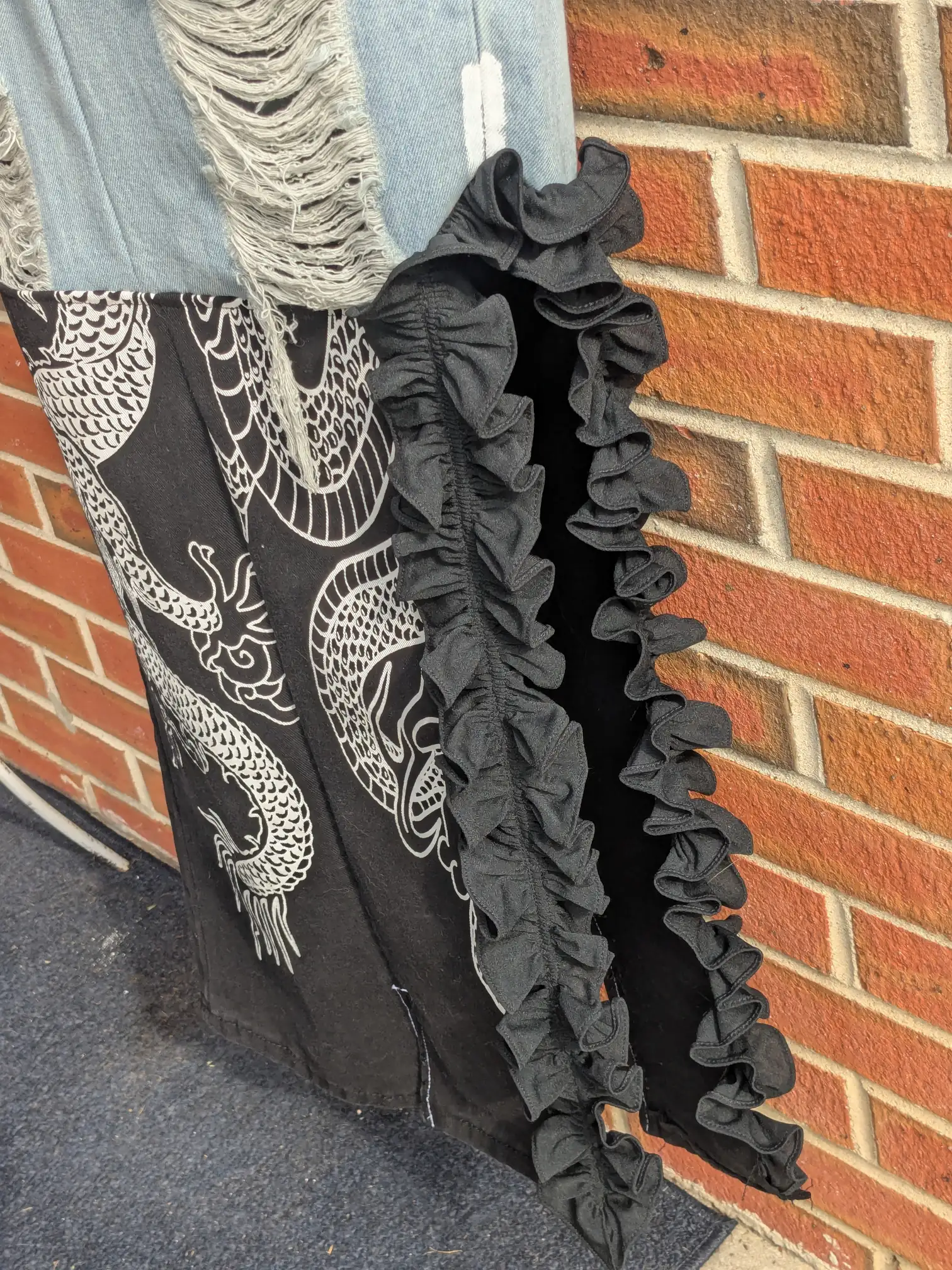 Dragon Denim Remix Skirt
