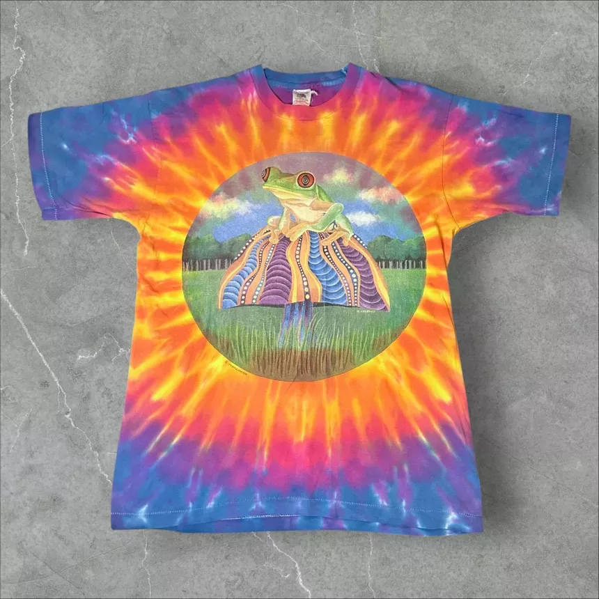 1994 GD-Inspired Ripple Junction Psychedelic Frog Shroom Tee
