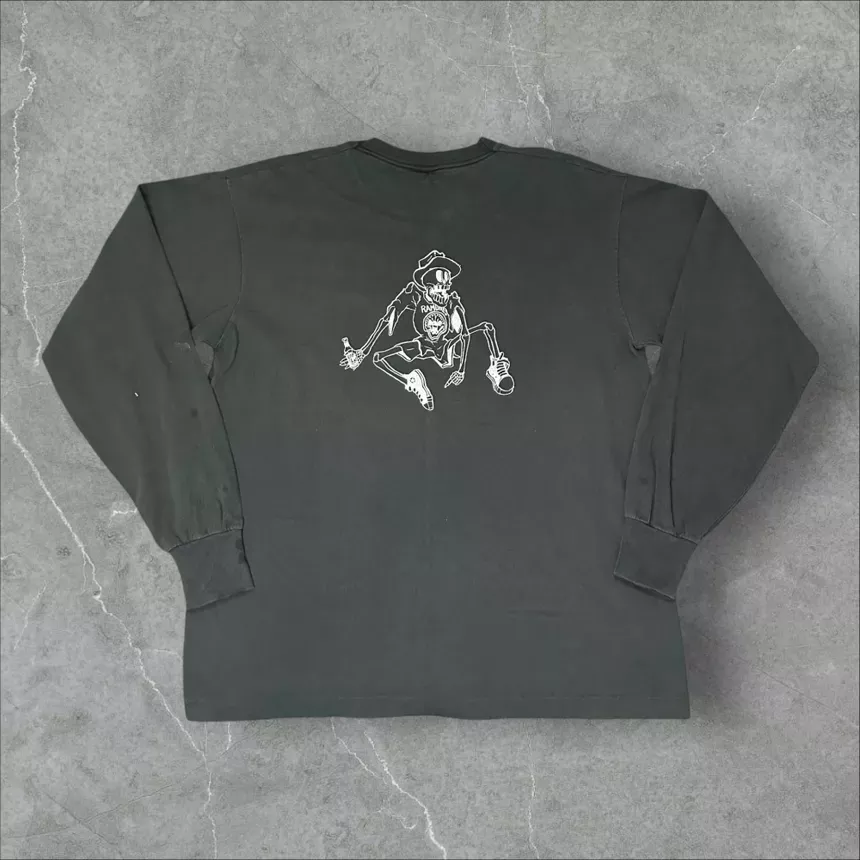 1990s Ramones Skeleton Long Sleeve Band Tee
