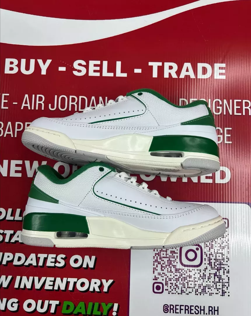 Air Jordan 2/3 White Pine Green Size 9.5