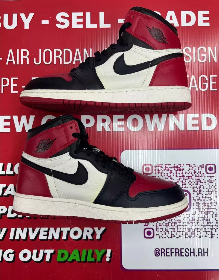 Air Jordan 1 Bred Toe Size 6Y