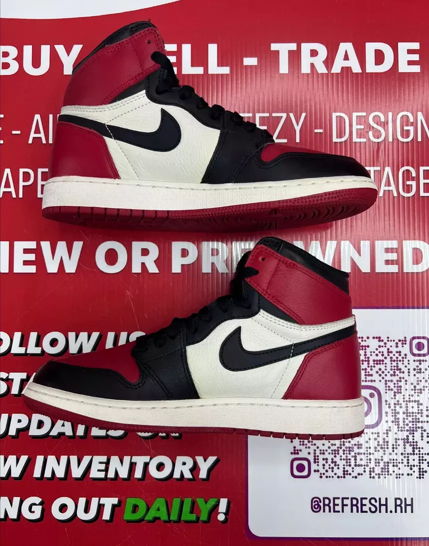 Air Jordan 1 Bred Toe Size 6Y
