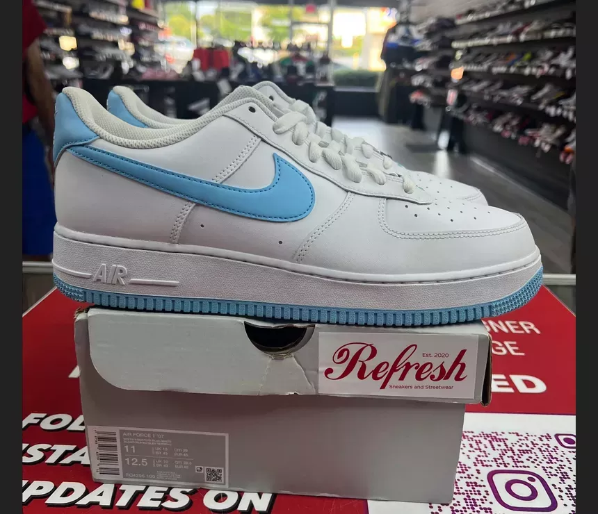 Air Force 1 White Aquarius Blue Size 11
