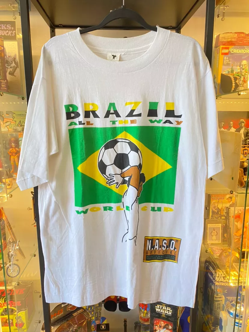 Vintage Brazil World Cup T-Shirt Sz Large