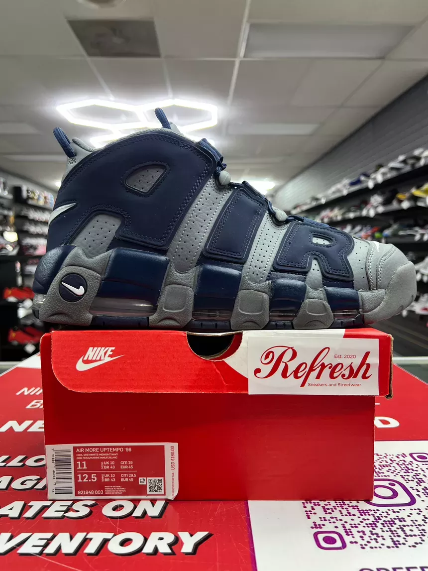 Nike Uptempo Cool Grey Midnight Navy Size 11