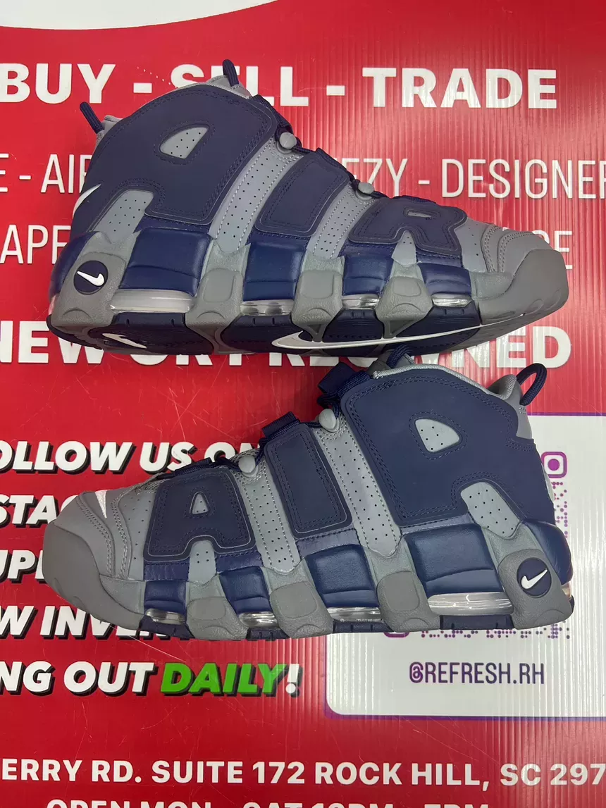 Nike Uptempo Cool Grey Midnight Navy Size 11