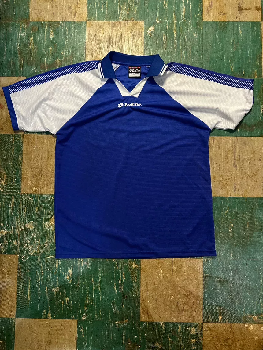 Vintage 90’s Lotto Jersey Blue White Trim