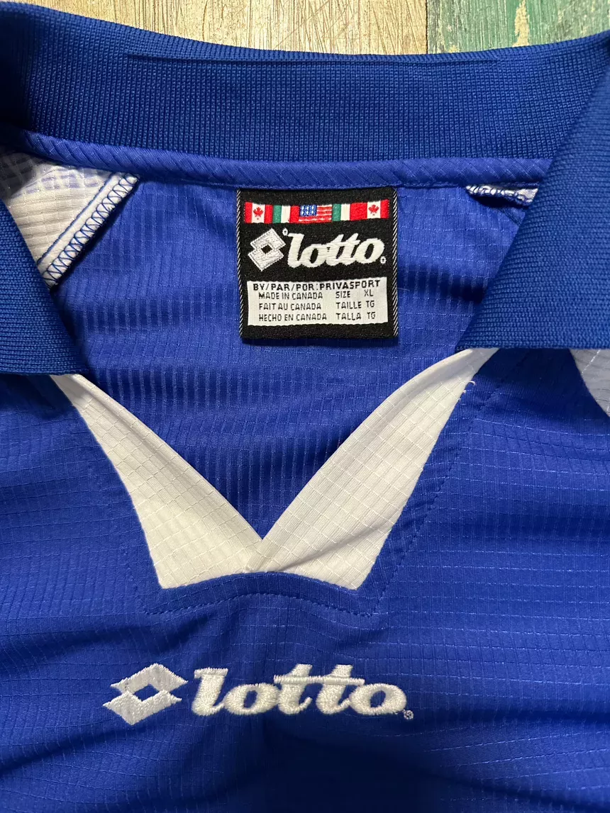 Vintage 90’s Lotto Jersey Blue White Trim