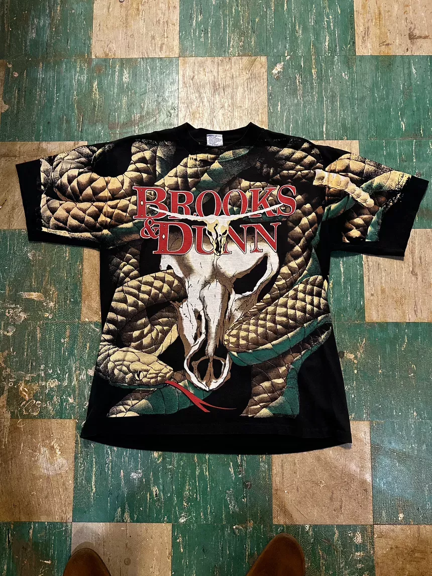 Vintage Brooks & Dunn Snake Skull Graphic Tee