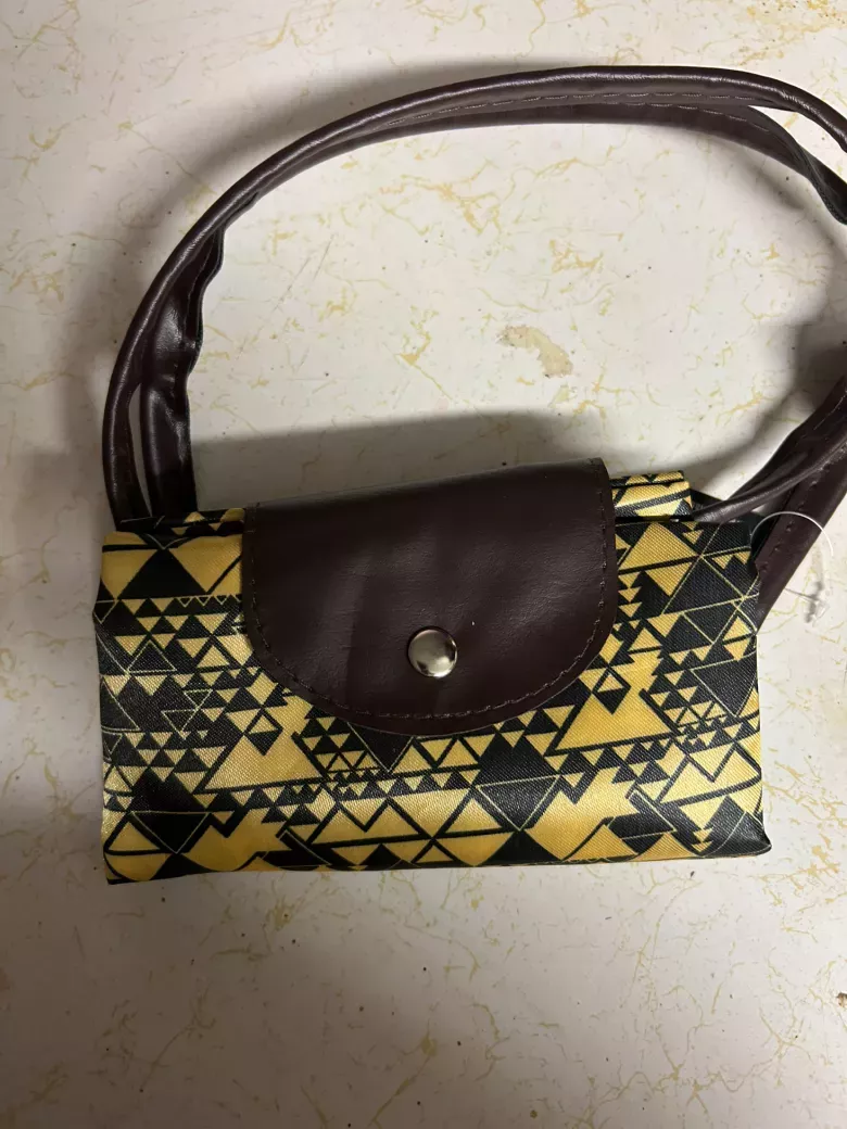 Geometric Print Flap Bag