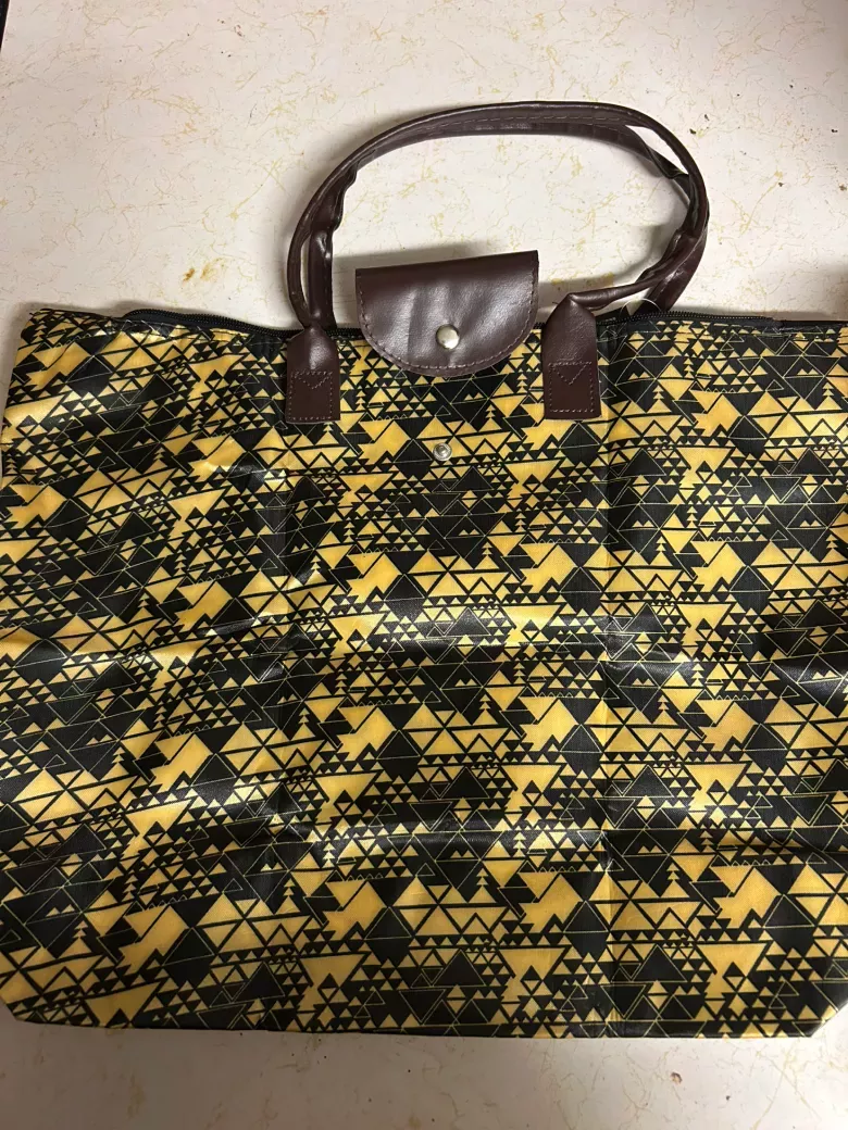 Geometric Print Flap Bag