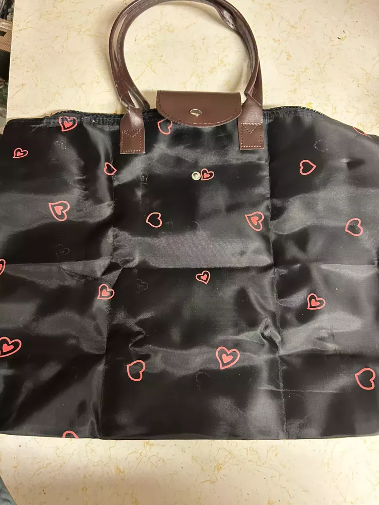 Chic Heart Print Tote Bag