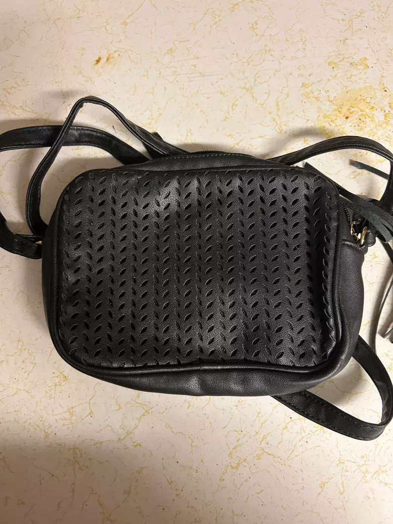 Chic Black LaserCut Crossbody Bag