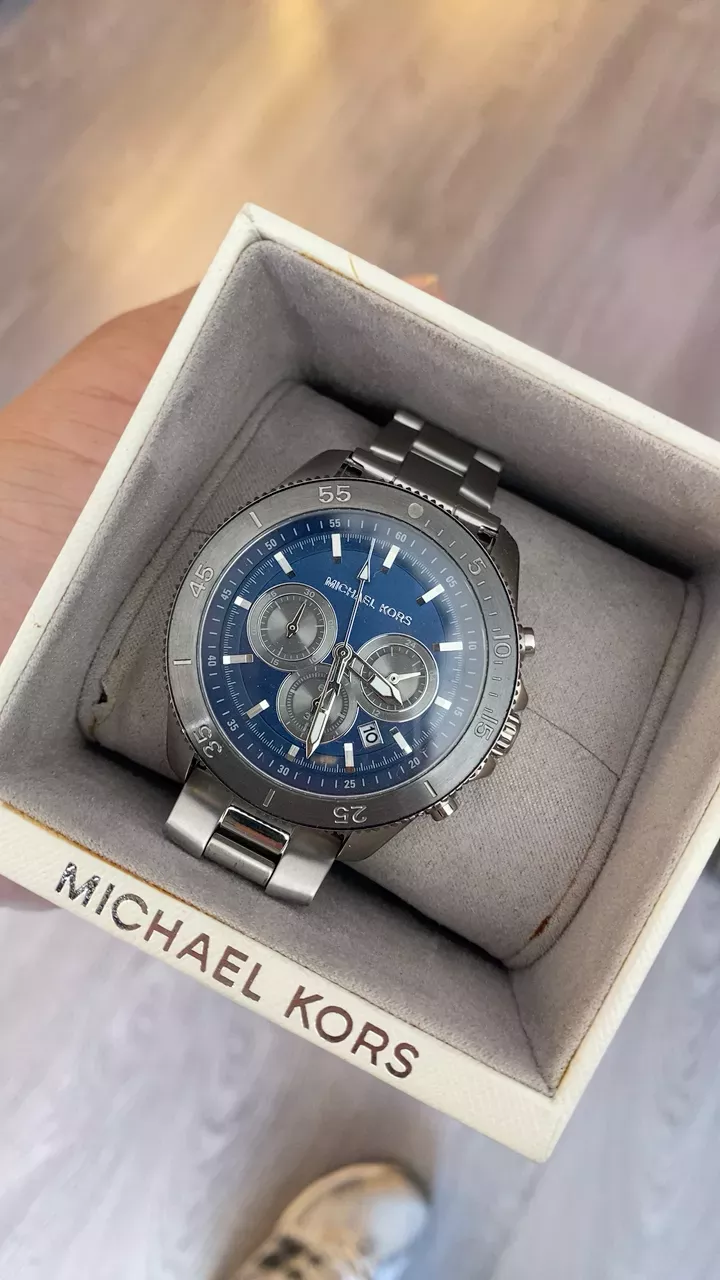 Michael Kors Chronograph Blue Dial Stainless Steel Watch