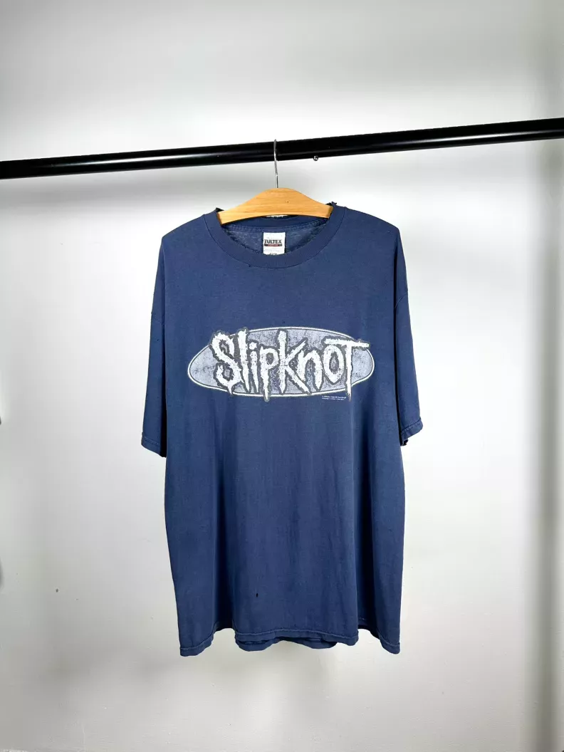 Slipknot vintage 1999 distressed thrashed nu metal band tee shirt