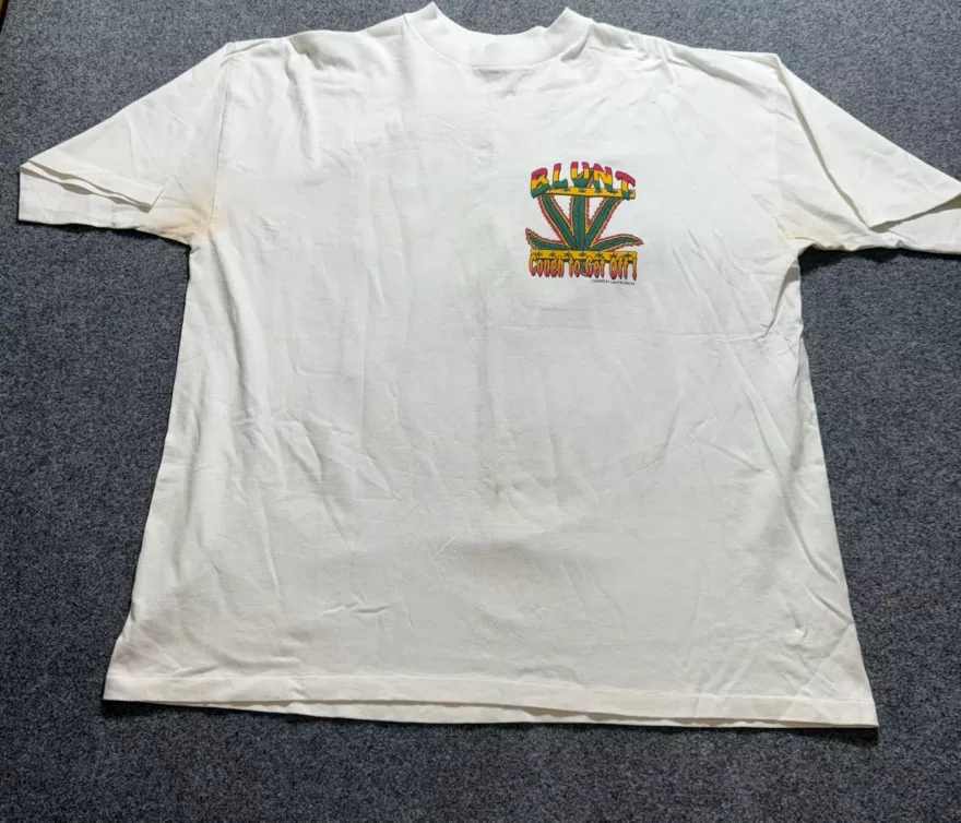 Vintage 1993 Weed Blunt Cough to Get Off Tee XL