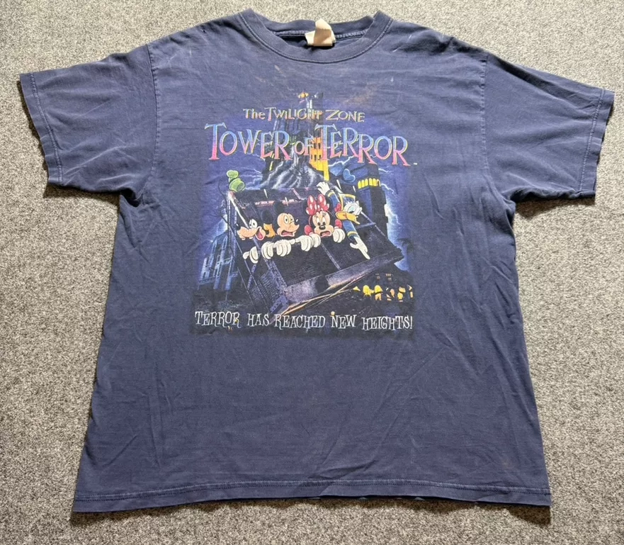Vintage Twilight Zone Tower of Terror Disney T-Shirt Size Large