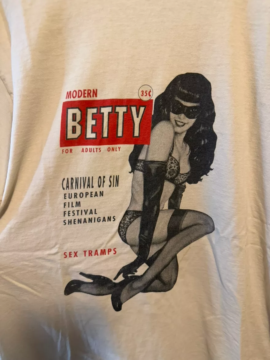 Vintage Betty Page Carnival of Sin T-Shirt size large