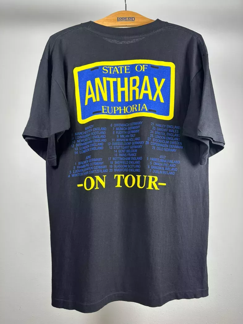Vintage 1988 anthrax thrash metal band vintage tour tee shirt europe