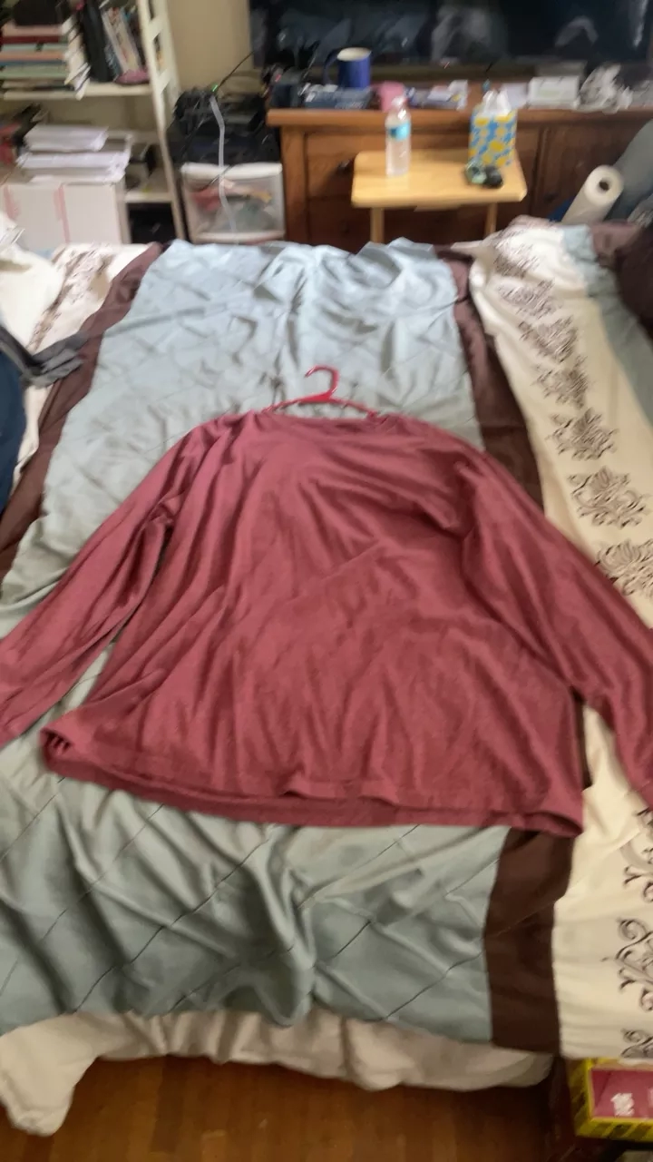 Burgundy Long Sleeve Casual Tee