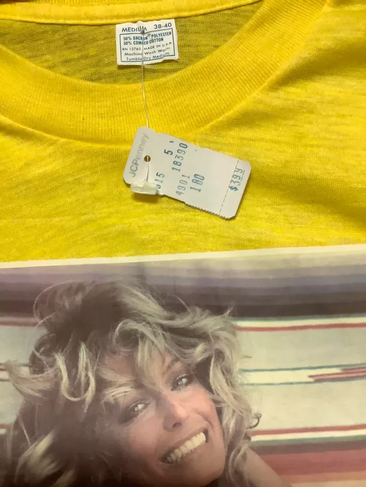 Vintage Farrah Fawcett Lemon Yellow Sunshine  Tee