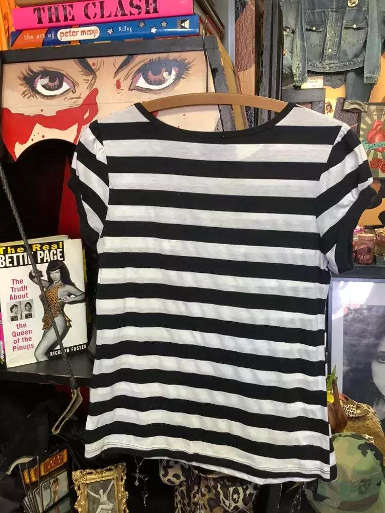 Vintage Lucky 13 American TraditionaL Striped Nurse Femme T