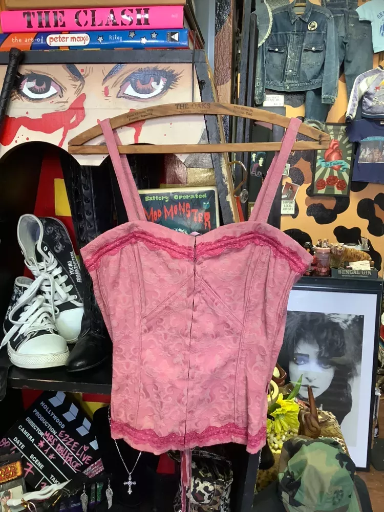 Vintage Tripp NyC Pink Lace Corset Top